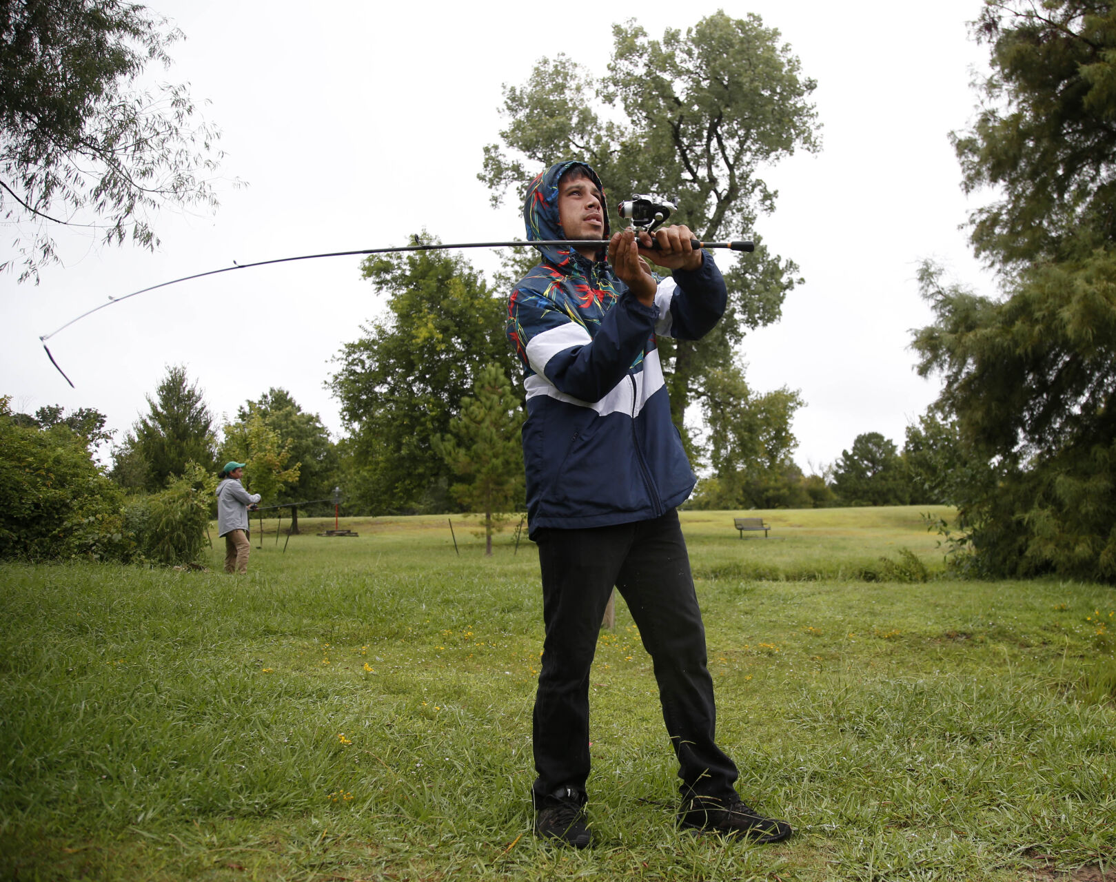 Fishing in the rain